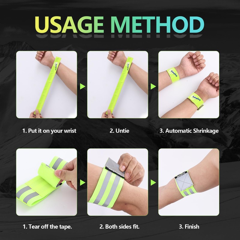 Xeiophoy Reflective Band for Night Running Walking, 6 PCS Premium