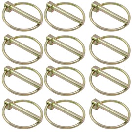 Unlorspy 12 Pcs Heavy Duty Lynch Pin, Stainless Steel 1/4" x 1.77" Linch Pin with Ring for Bike Farm Tractors Trailers Trucks