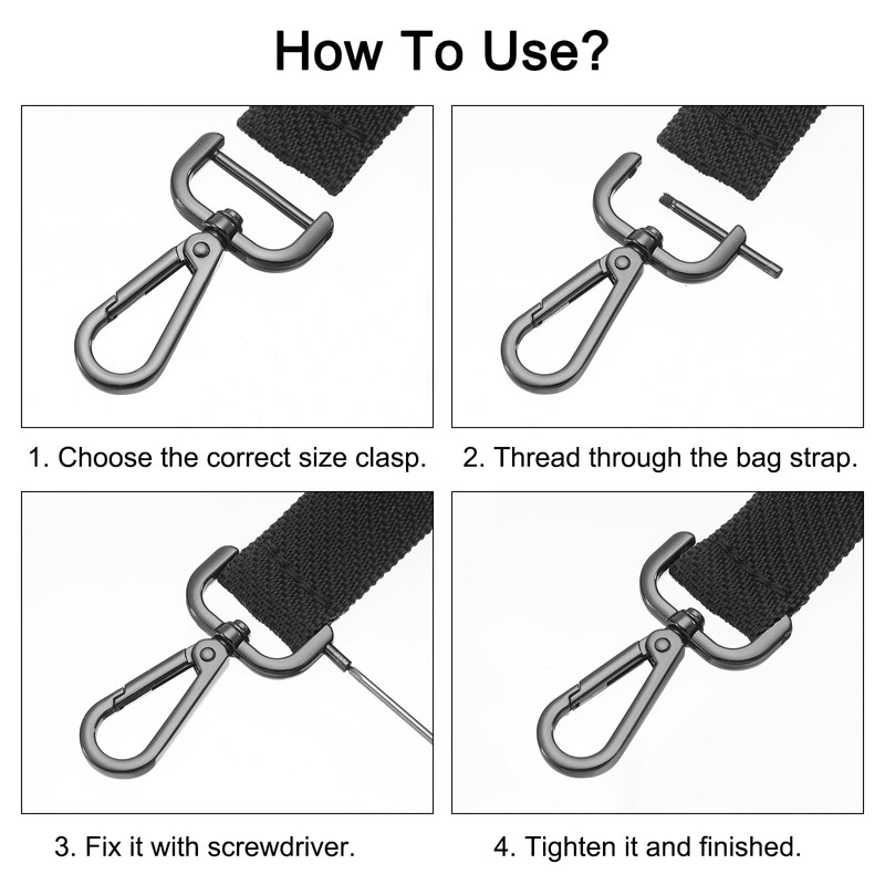 uxcell 1 Set Detachable Snap Hook, 0.59" D Ring Swivel