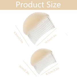 4 Pieces Volume Bump Insert Hair Clip Invisible False Hair Clip Hair Pad Accessories for Women Foam Hair Clip Puff Hair Head Cushion Fluffy Hair Pads for Women and Girls Hairstyle (Beige)