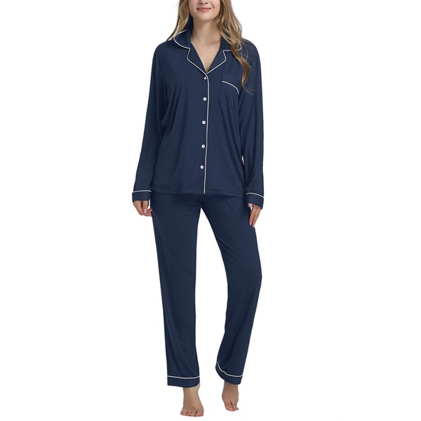 Joyaria Womens Pajama/Pj Sets for Hospital Soft Bamboo Button Down