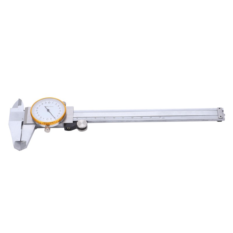 0150mm Dial Caliper Steel ShockProof Adjustable Vernier Caliper with Depth