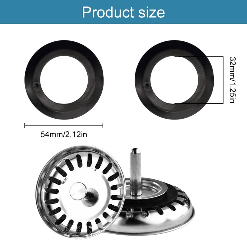PLKSEI Pack of 5 Rubber Replacement Seal for Strainer Baskets,