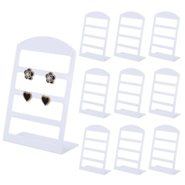 sourcing map 10pcs Acrylic Earring Holder, Earring Display Stands L-shape Ear Organizer for Earring Necklace Photography Props, White