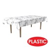 Beistle 2 Piece Plastic Rectangular Disposable Marble Print Tableware Table