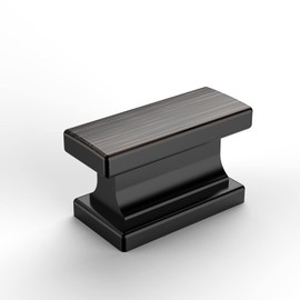 Amerdeco 10 Pack Oil Rubbed Bronze Cabinet Knobs 1.46 Inch(37mm) Single Hole Cabinet Handles Rectangle Dresser Knobs Drawer Knobs and Pulls for Bathroom Cabinets