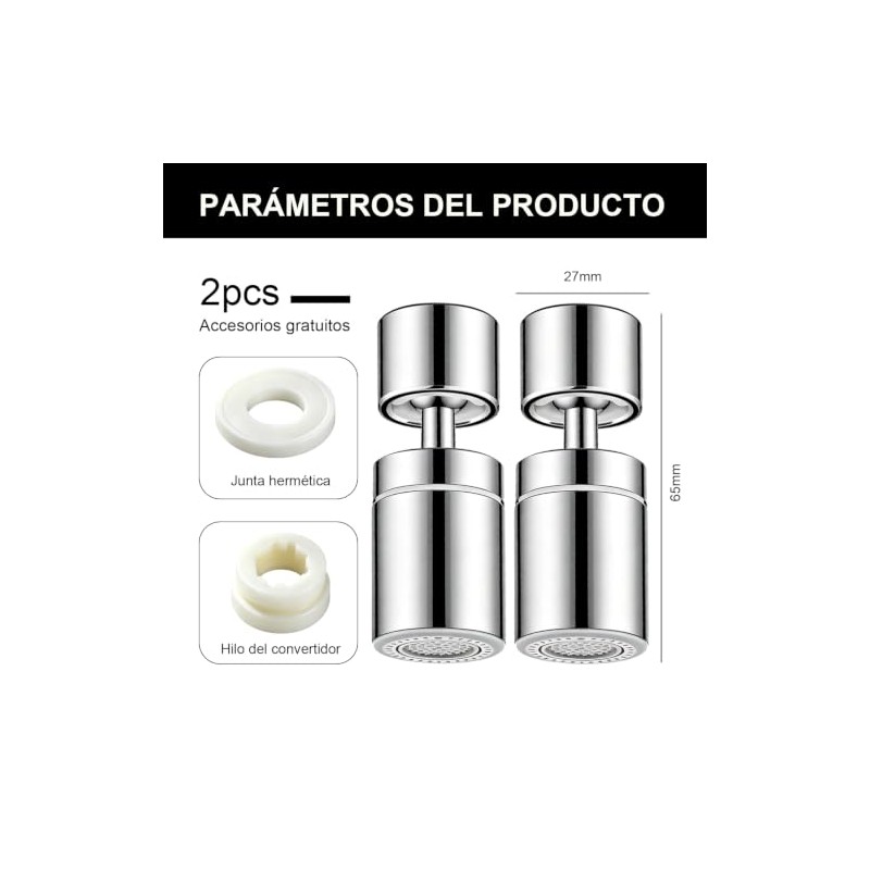 Regadera para Fregadero de Cocina, 2 Modos Extensor de Grifo