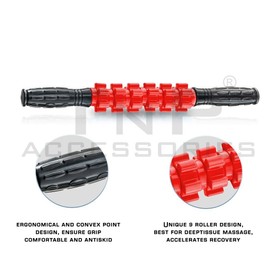 Muscle Roller Stick, Body Massage Stick Therapy Tool Leg Massager Rollers for Deep Tissue Massage, Trigger Points, Myofascial Release by (Orange/Black, 6 Roller Small)