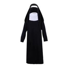 yeabwps Nun Costumes for Women - Nun Outfit with Headpiece for Cosplay & Party Dress Up (2 Pcs)
