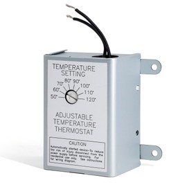 Attic Fan Thermostat Control for Power Attic Ventilators and Exhaust Fans, 120V Adjustable Thermostat Switch Replace 58033 Single Speed Precise Temperature Controller