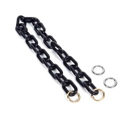 Xiazw 58 cm Adjustable Acrylic Chain Bag Chain Purse Strap Shoulder Strap Bag Strap Replacement Decoration for Bags Handbags (Black)