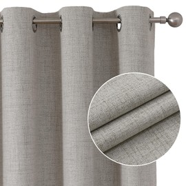 Joydeco Blackout Curtains 84 Inches Long 2 Panels Burg, Room Darkening Drapes Long for Bedroom, Textured Thermal Drapes 2 Panels Set(42x84 inch, Greyish White)