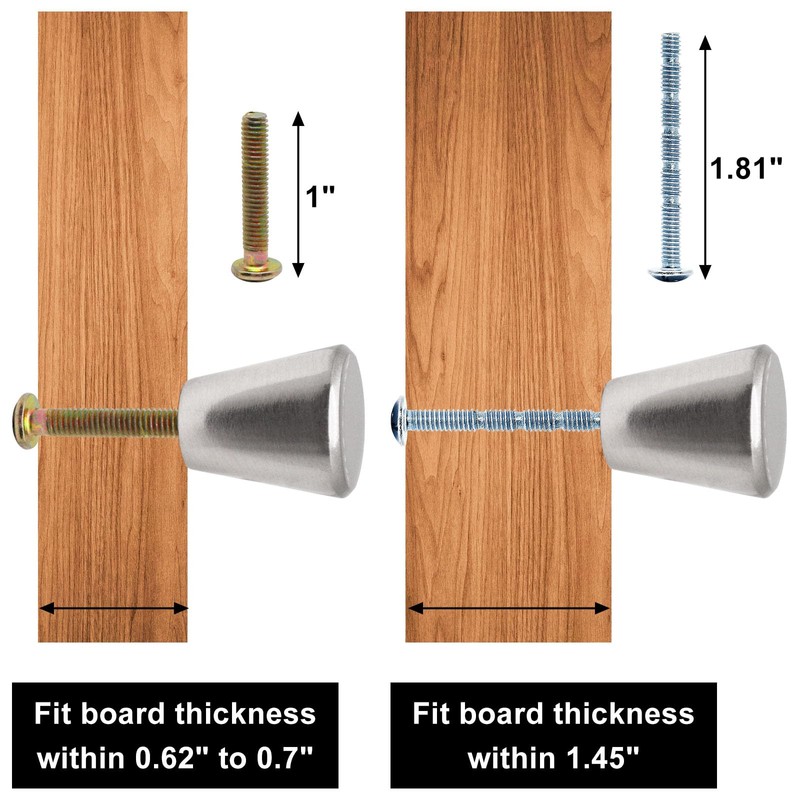 YuGtcen Brushed Nickel Cabinet Knobs, 3/4 inch Drawer Knobs Cone