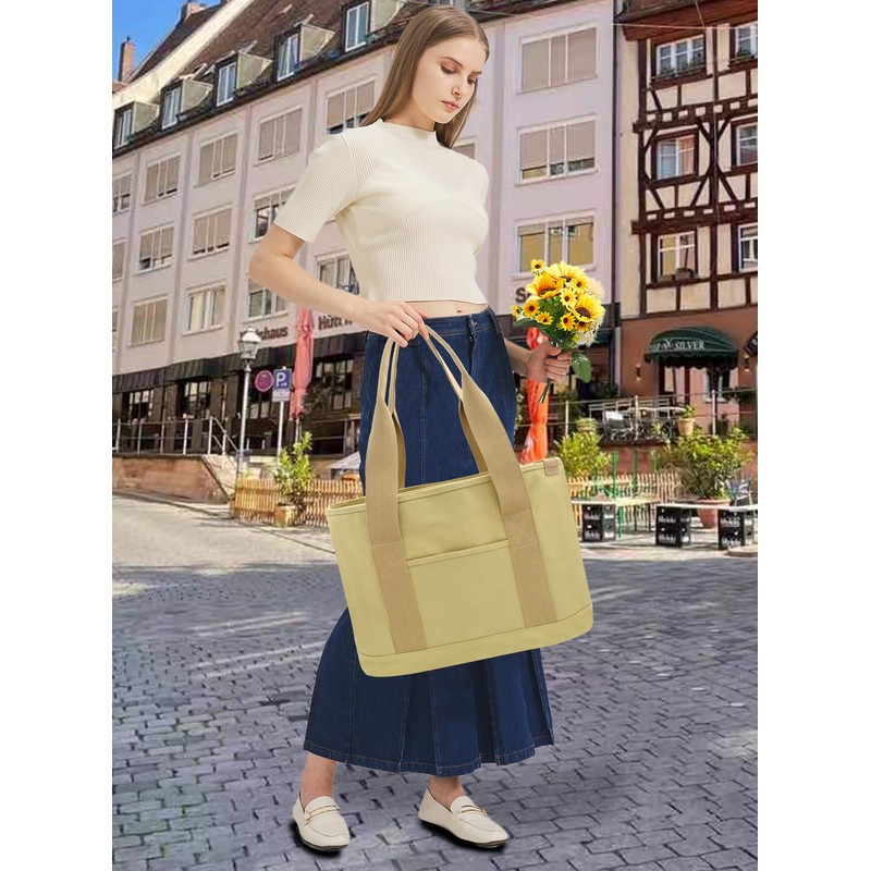 TeeYee Women's Large Handbag with Laptop Compartment Canvas Satchel Tote