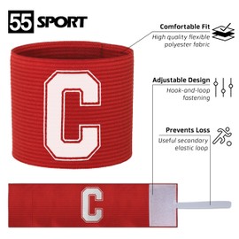 55 Sport Football Adult & Junior Captain's Armband - Junior - Red