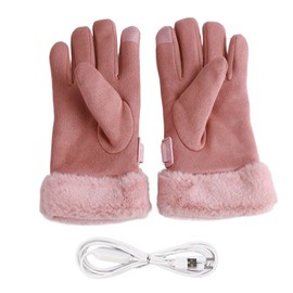 Electric USB Heating Gloves Thermal Control Keep Warm Soft Cotton Hands Gloves for Winter Use
