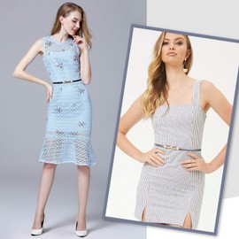 2 Pack Leather Skinny Women Belt for Dresses up Thin Waist Belts with Golden Buckle,Waist size below 37",D-Black+Grey