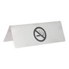 CIYODO Double-sided No Smoking Table Tent Sign Stainless Steel Indicator