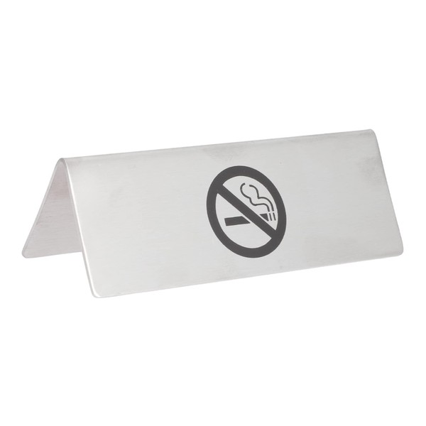 CIYODO Double-sided No Smoking Table Tent Sign Stainless Steel Indicator