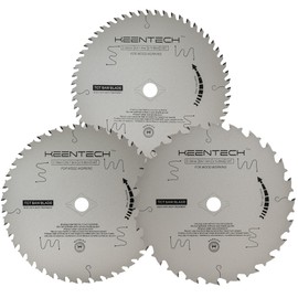 KEENTECH 7-1/4 Inch 24T + 40T + 60T Versatile Circular Saw Blade Set, Non-Stick Coating, Tungsten Carbide Tipped, ATAF Grind, 5/8 Inch Bore with Diamond Knockout