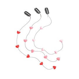 3 Pcs Valentine's Day Streamline Hair Extensions Hair Clips, Acrylic Love Heart Hair Pins DIY Cute Heart Hair Accessories Invisible Hair Side Comb for Women