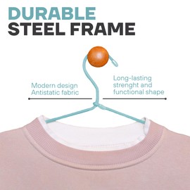 10-Pack of Fabric-Wrapped Metal Hangers Features a Strong Metal Frame, Soft Fabric Coating, Non-Slip Design, preventing Damage, and Providing Secure, Space-Saving Garment Storage.(Gray)