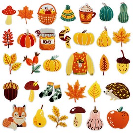 Cute Fall Iron on Patches for Clothes DIY Crafts, 32PCS Applique