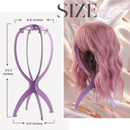 Dreamlover Dreamlover Wig Stands, Plastic Wig Holders, Cap Stands, Purple, 3 Pack