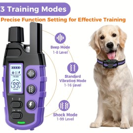 Unbranded Long-Range Versatile Sturdy Multipurpose 3300ft Dog Training Collars with Remote