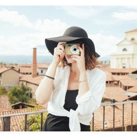 Acuvar 16MP Megapixel Compact Digital Photo and Video Camera with 2.4" LCD Screen, Mic Input and USB Media Transfer (Gold)