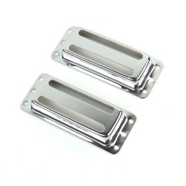 mLaval Guitar Parts Two slot "Gold Foil" deArmond harmony Style Pickup Cover ,chrome (2)