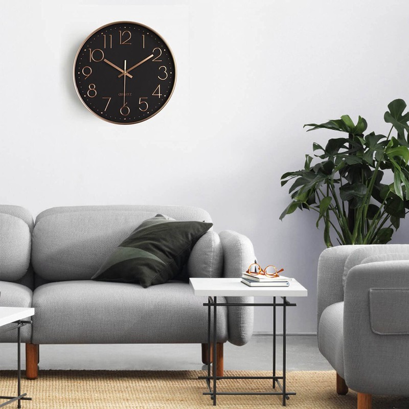LiRiQi 30 cm Modern Quartz Silent Wall Clock, Wall Clock