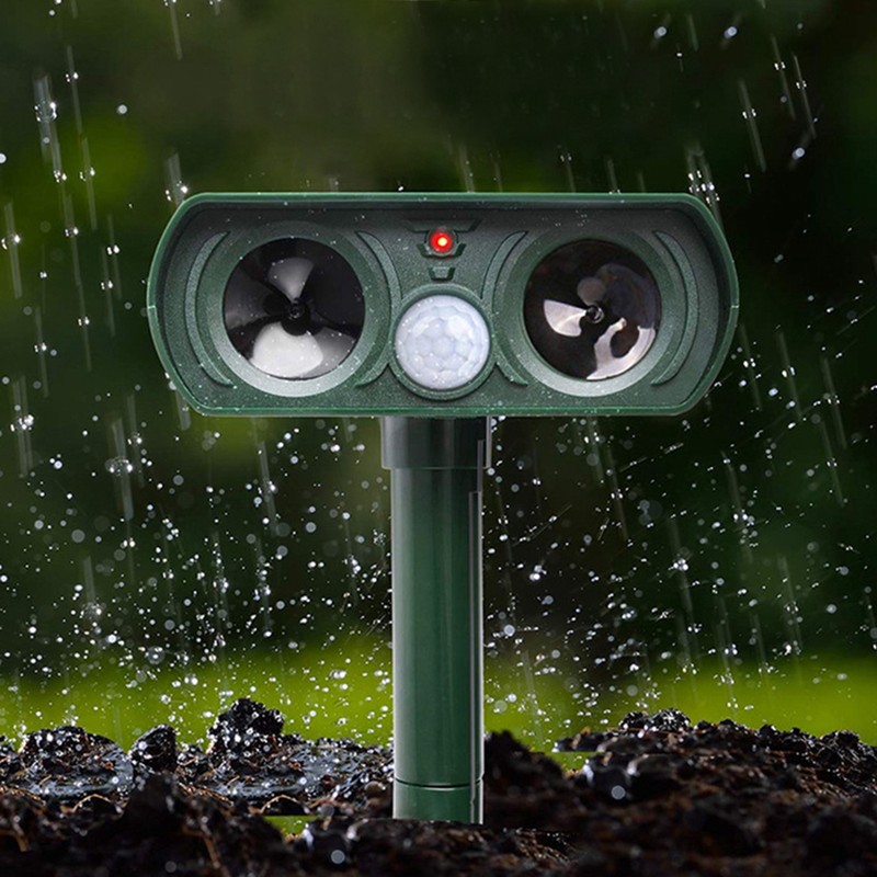 Outdoor Waterproof Solar Power Animal Repeller Ultrasonic Infrared Mouse Bird