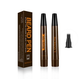 Waterproof Beard Colouring Pen, High Coverage for Grey Hair, Easy Application, Dark Brown