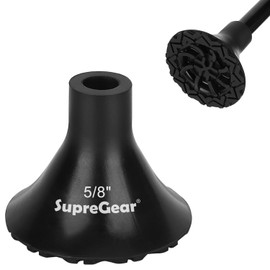 supregear Heavy Duty Rubber Ferrules, 16mm Non-Slip Replacement for Walking Sticks, Canes and Crutches, Widen All Terrain Walking Stick Tips Foot Caps, Added Metal Washer for Extra Strength