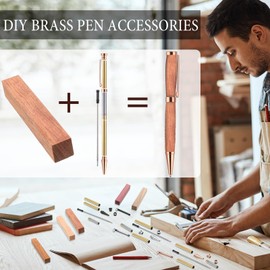 Colarr 20 Sets Woodturning Pen Kits Project Supplies Including 7mm Slimline Pen Kits with Refill and Pen Blanks Lumber for Lathe Turning Starter Package DIY Crafts