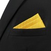 S&W SHLAX&WING Pocket Squares for Men Solid Color Yellow Golden