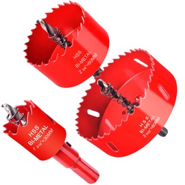 Otutefo Bi-Metal Hole Saw Set, Drill Bit for Wood, Plastic, UPVC, MDF and Plasterboard, Thin Metal Sheets, Durable Can Drill (30 mm, 60 mm, 80 mm / One Each)
