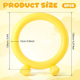 Civaner 2 Pcs Gold Inflatable Jump Ring Cartoon Backyard Game Party Favor for Summer Birthday Holiday Outdoor Decorations