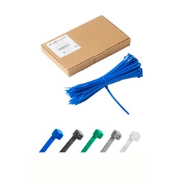 Cable Ties Pack of 100 Blue 200mm x 4.8mm UV Resistant Multipurpose Cable Ties for Outdoor and Indoor Use Cable Management for Home, Office, Garden, Garage, Workshop, Fences