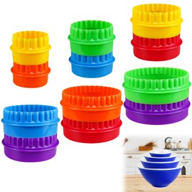 KFAREJGOAE 12 Pieces Display Stands for Pyrex Round Bowls Risers for Pyrex Bowls Stacker Stacking Rings for Cabinet Colorful