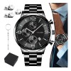 7pcs Reloj De Hombre Con Correa De Metal Con Fecha