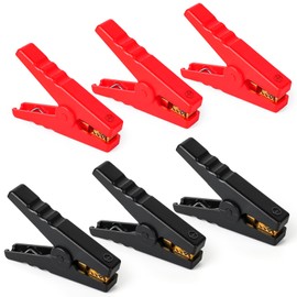 Nadisean Nadisean 6 Stck 100A Krokodilklemmen, Lange Batterieklemmen Isolierte, Autobatterie Krokodilklemmen mit isolierten Kunststoffgriff fr Autobatterien Starthilfekabel (96mm, Rot + Schwarz)