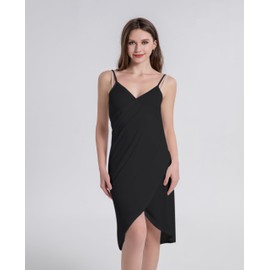 LIKPOJA Women's Beach Coverups Dress Summer Beach Wraps Wear Adjustable Straps Wrap Dress Cover Up Beachwear for Women（Solid Black,M）