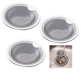 CAIYUDPTTS Stainless Steel Drain Net, Punching Garbage Griddle, Bath, Garbage Receptor, Stainless Steel, Washbasin Punching Garbage Catcher, Set of 3, Suitable for Use Between Inner Diameter 3.0 - 3.7
