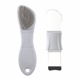 YUSAGO Blackhead Remover Tool,2 in 1 Blackhead Scraper & Silicone Face Scrubber,Pore Scrubber for Face and Nose,for Exfoliating, Massaging, Remove Blackheads,Acne,Makeup Skincare Removal.(Gray)