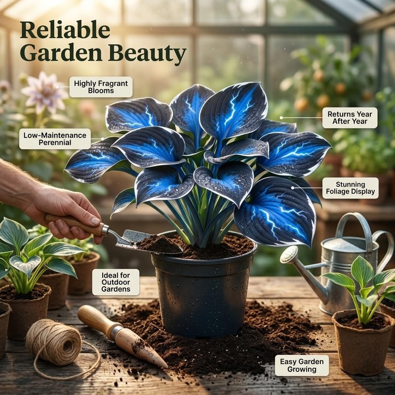 Hosta Flower Bulbs for Garden Edges, Broad Leaf Appeal, 2