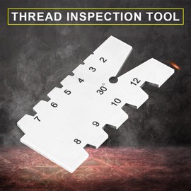 Calibre de tornillo, medidor de rosca de acero inoxidable, prueba de ángulo de calibre central de 30 grados, herramienta de inspección