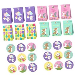 Abaodam 30 Piezas Bolsa De Papel Con Forma De Huevo De Conejito De Pascua Bolsa Para Guardar Regalos De Pascua