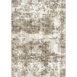Area Rugs 6x9 Living Room: Large Modern Abstract Washable Rug Soft Anti-Skid Non-Shedding Carpet Indoor Floor Thin Carpets for Bedroom Dining Room Farmhouse Nursery Home Office Brown